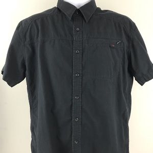 Arc’teryx button up black short sleeve shirt Sz. L
